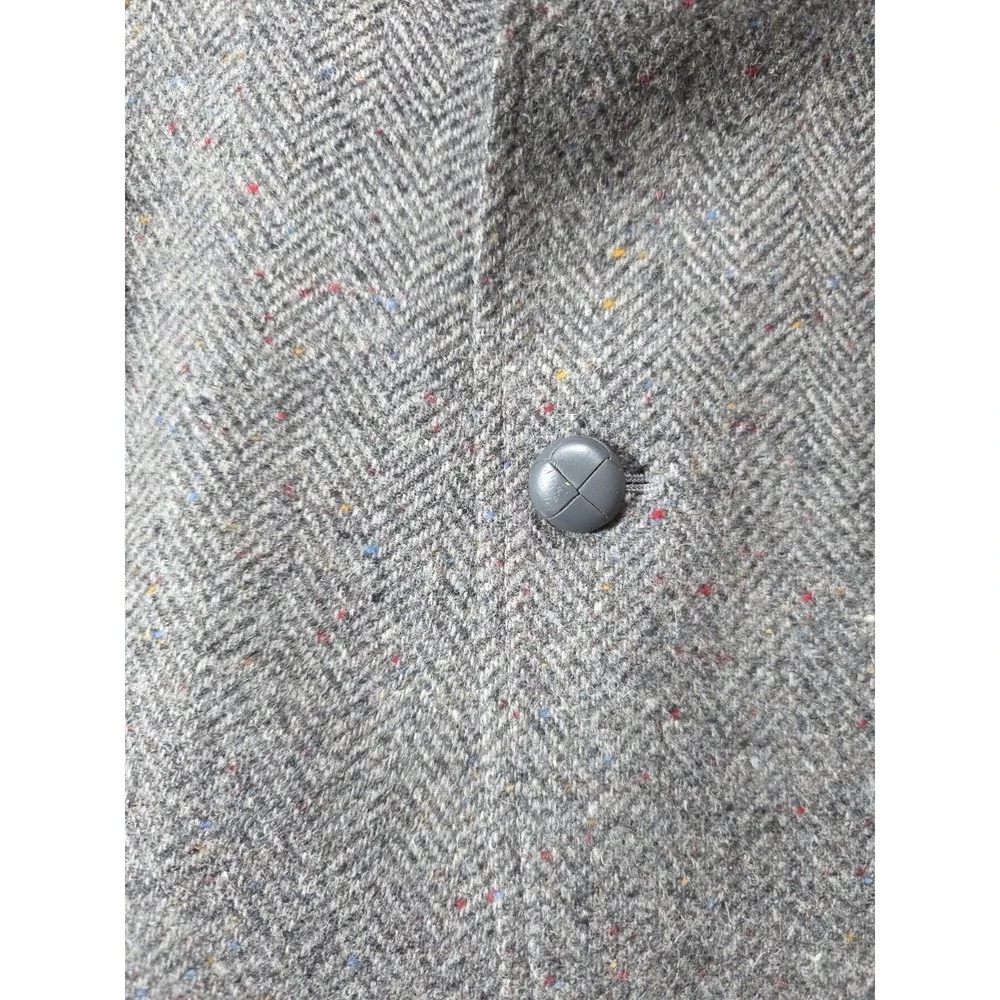 Vintage Imperial Haggar Wool Blazer 44R Gray Herringbone USA $115